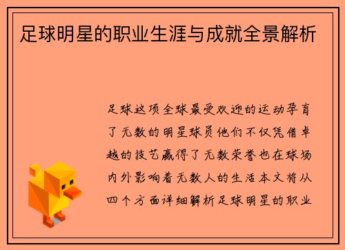 足球明星的职业生涯与成就全景解析